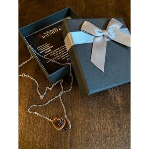 To My Daughter Necklace Gift For Daughter From Dad Father's Day Hearts Rose Gold